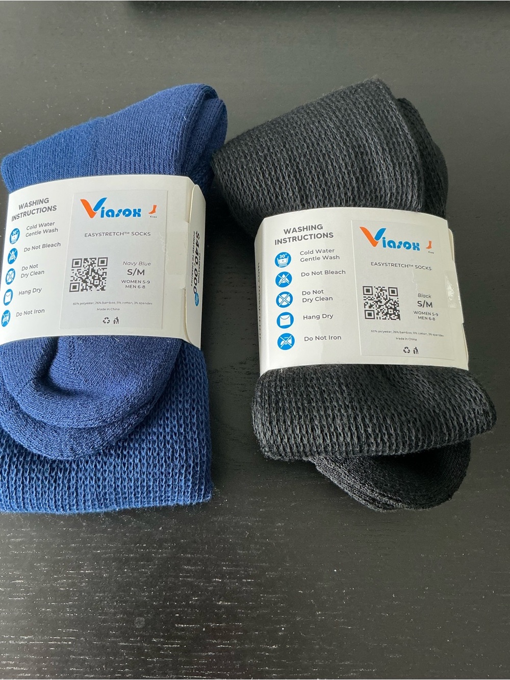 Viasox Men’s or Women’s Stretch knee high Compression Blue & Black